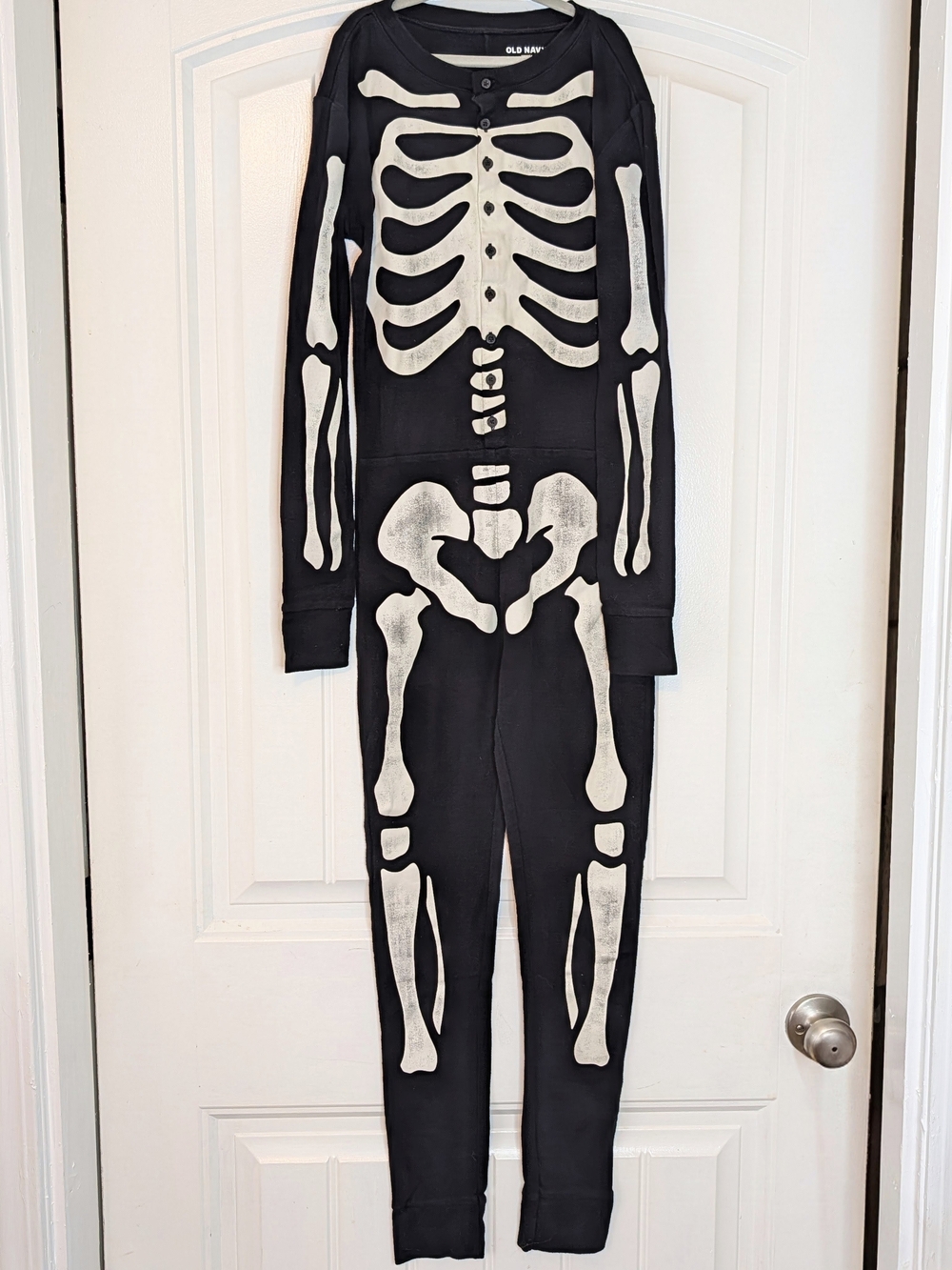 Old Navy Kids Unisex Black Skeleton Cotton One Piece Pajamas Jumpsuit